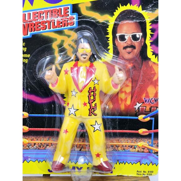 WCW Jimmy Hart Wrestling Figure 1994 LJN Original With Yellow Suit w/Hulk on it - Picture 2 of 13